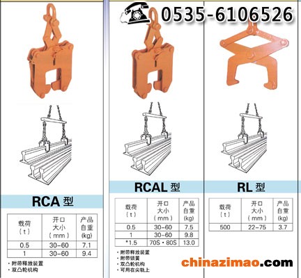 鹰牌钢轨起吊用夹钳图片