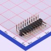 杜邦2.54排针90度双排2×10P 镀金足1U-星坤电子