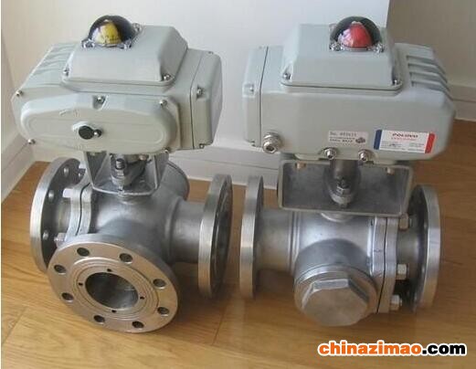 电动三通法兰球阀1