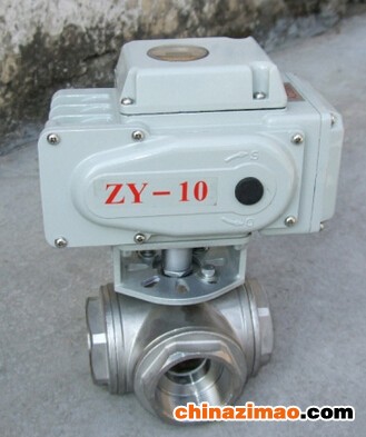 电动三通法兰球阀3.