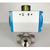 气动三通球阀Q614F 内螺纹气动三通球阀